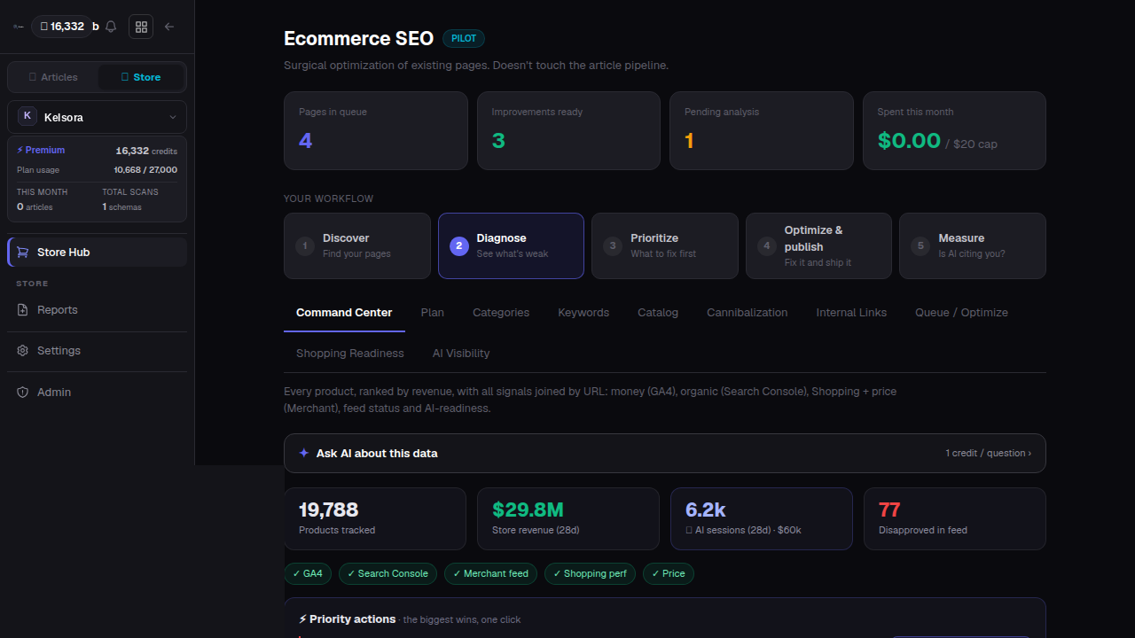 Ecommerce + Merchant Center